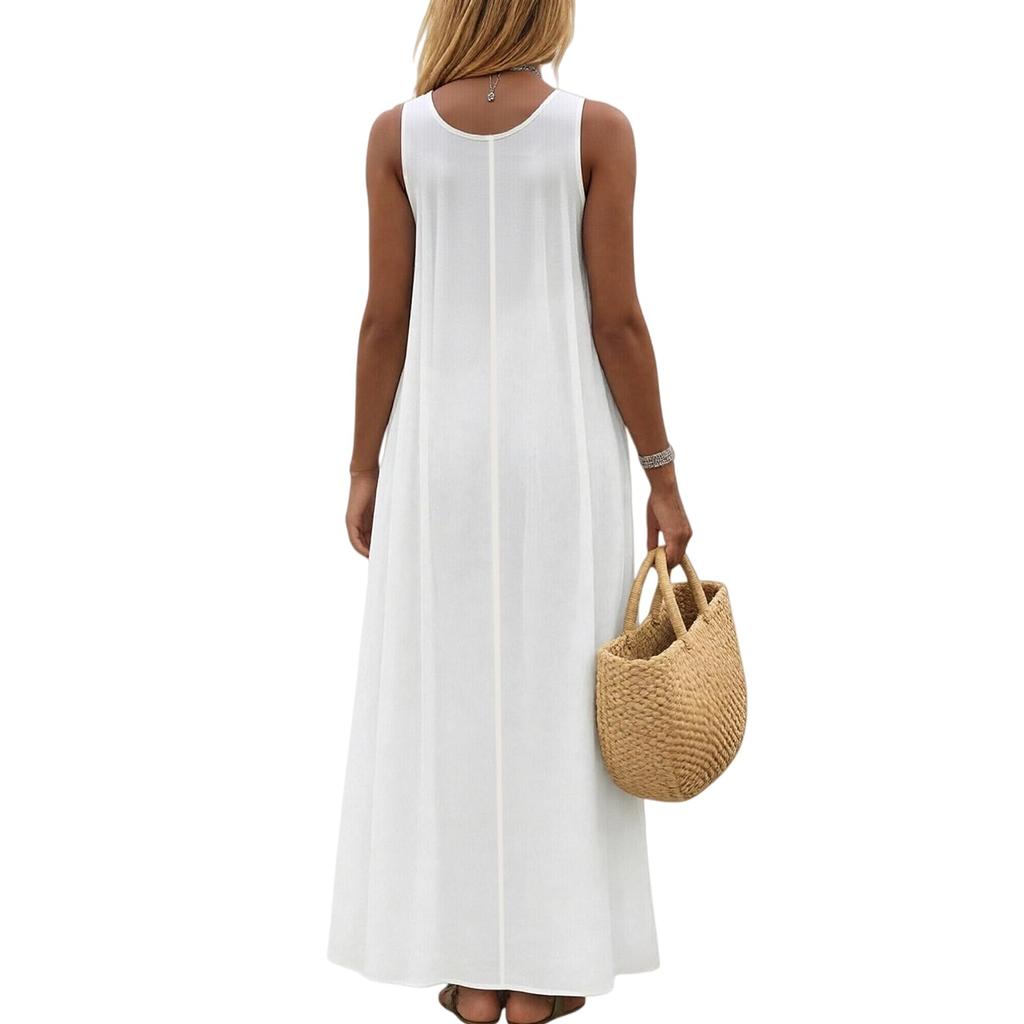 Women's Fashion Color Dress Strapless Sleeveless Dress