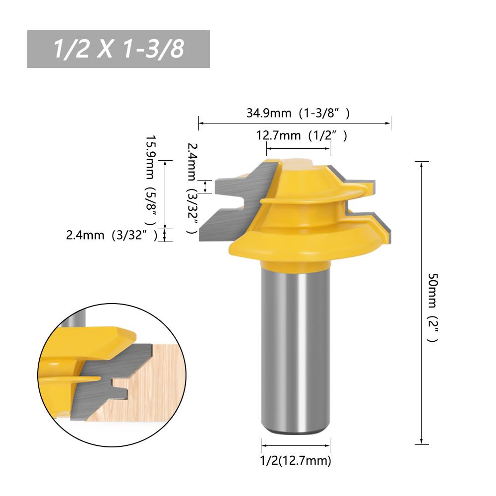 Roundover-Fräser-Bit-Set (7-teilig) – 45° Fasen, 1/4" Schaft, Für Holz & MDF, Radius 1/8" Bis 1/2"