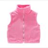 Spring and Autumn New Arrival Children Boys and Girls Pure Color Cardigan Simple Warm Polar Fleece Waistcoat