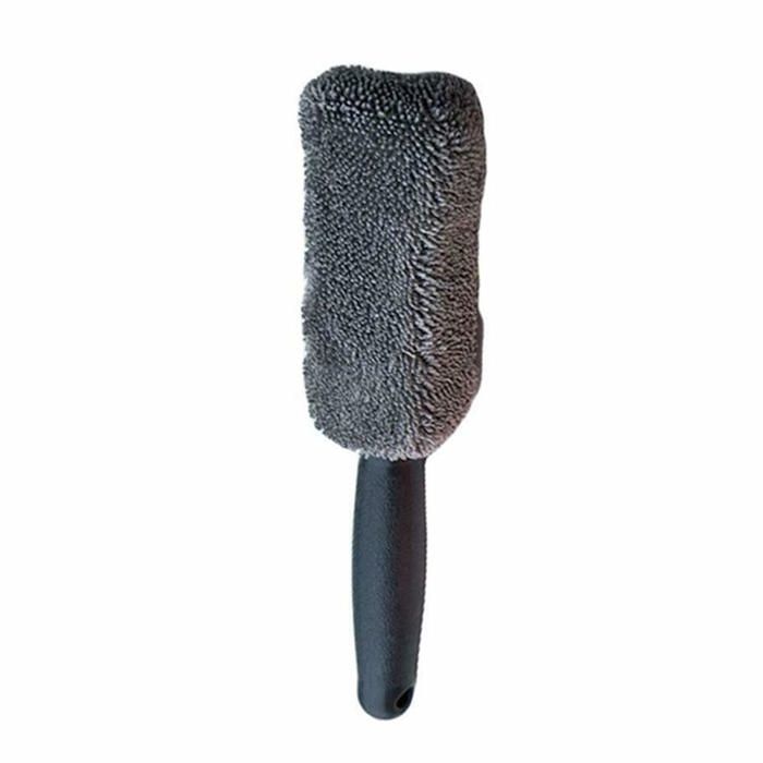 Brosse de Jante de Roue, Brosse de Nettoyage de Roue de Voiture en Microfibre à Long Manche Doux Outil(Gris)