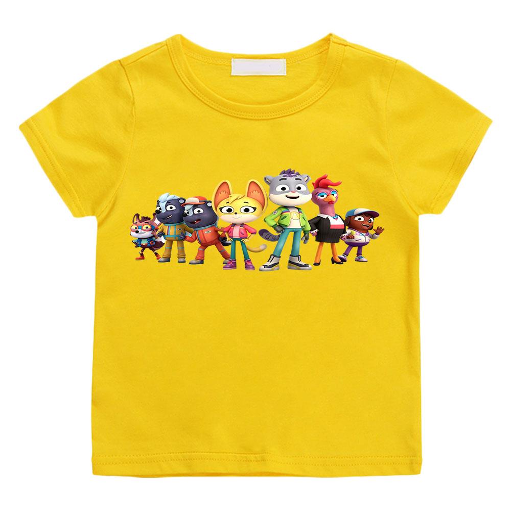 

2026NEW The Creature Cases Kids T-shirt 100% Cotton Cartoon Print 2-12 Years Unisex Fashion Soft Short Sleeve O Neck Casual Tops 160 жовтий