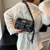 Trendy Punk Style Armpit Bag Large Capacity Underarm Bag Vintage Style Handbag Rivet Design Shoulder Bag For Women