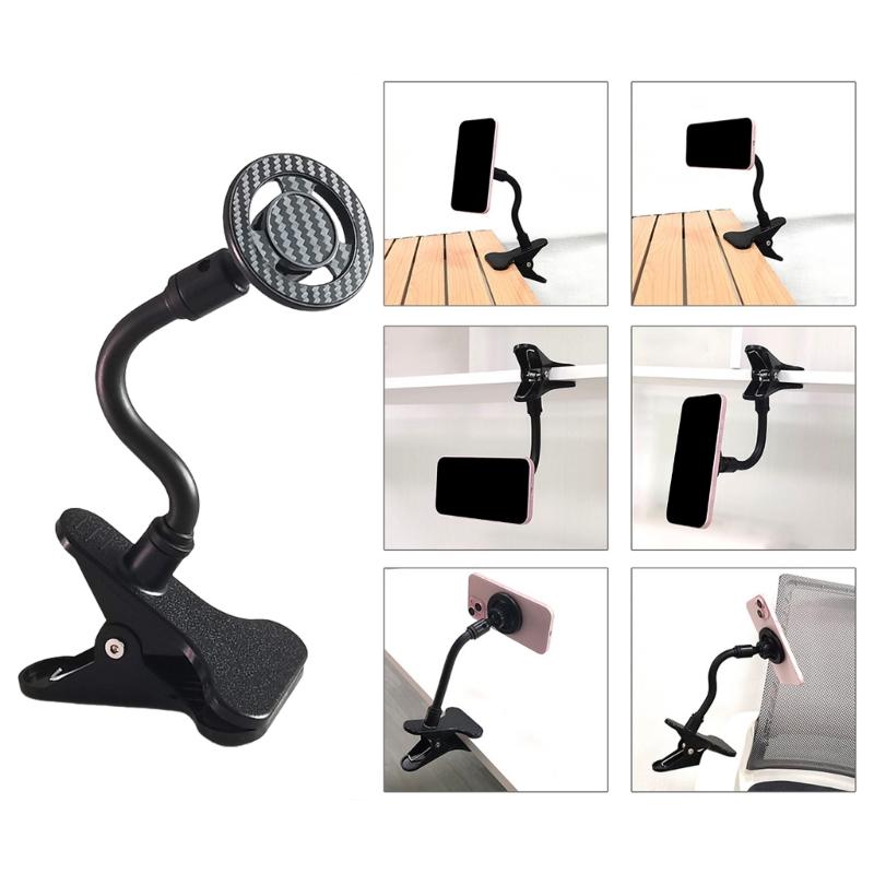 Adjustable Magnetic Phone Stand Desktop Chair Watching Support Bracket Featuring 360 Degree Rotation For Any Environment
