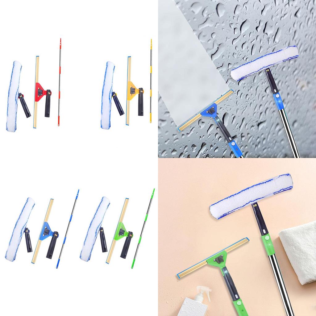 3Pcs Glass Cleaning Scraper Set Window Cleaner Tool Self Assembly Rotate Glass Cleaner Tool for Car Patio Bathroom Shower Window