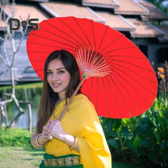 20/30/40/60/85CM Colorful Paper Umbrella Chinese Style DIY Crafts Decorative Oil-paper Painting Umbrella Bamboo Handle Oriental Parasol Party Favors