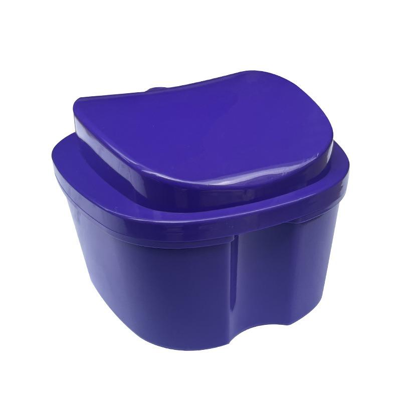 

Apple Shape Denture Bath Box Case Dental False Teeth Storage Box with Hanging Net Container 1PC фиолетовый