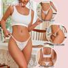 New 3Pcs/Set Sexy Lace Floral Panties For Women Low Waisted Thongs Briefs Sets Fashion Cozy Transparent Intimates Lingerie S-XL