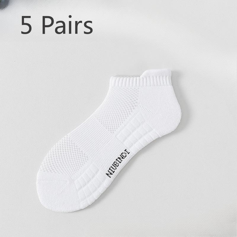 

5 пар мужских весенне-летних носков из чистого хлопка с впитывающей основой из полотенца, массажных, однотонных, спортивных, с антизапахом 5 Pairs