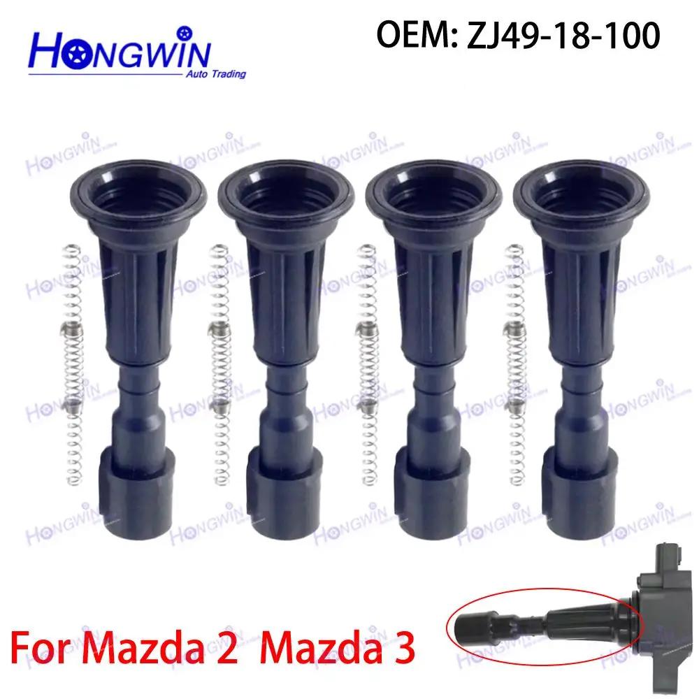 8/12PCS Ignition Coil Rubber With Spring Zj49-18-100A Zj4918100 Fits Mazda 2 1.5L L4 Mazda 3 1.4L 1.6
