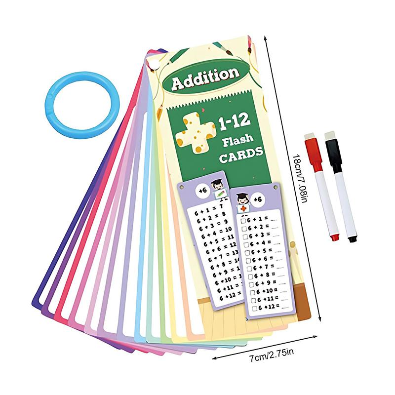 2 Mixed Set Math Flash Card Chart Reusable Math Teaching Enlightenment Props Addition&Subtraction or Multiplication&Division ZYF