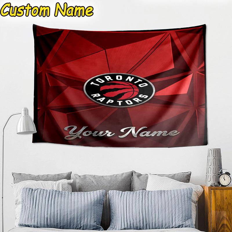 Custom Name Raptors basketball Logo Tapestry Room Decoration Wall Hanging for Living Room Bedroom, dormitory, Birthday and Christmas gifts