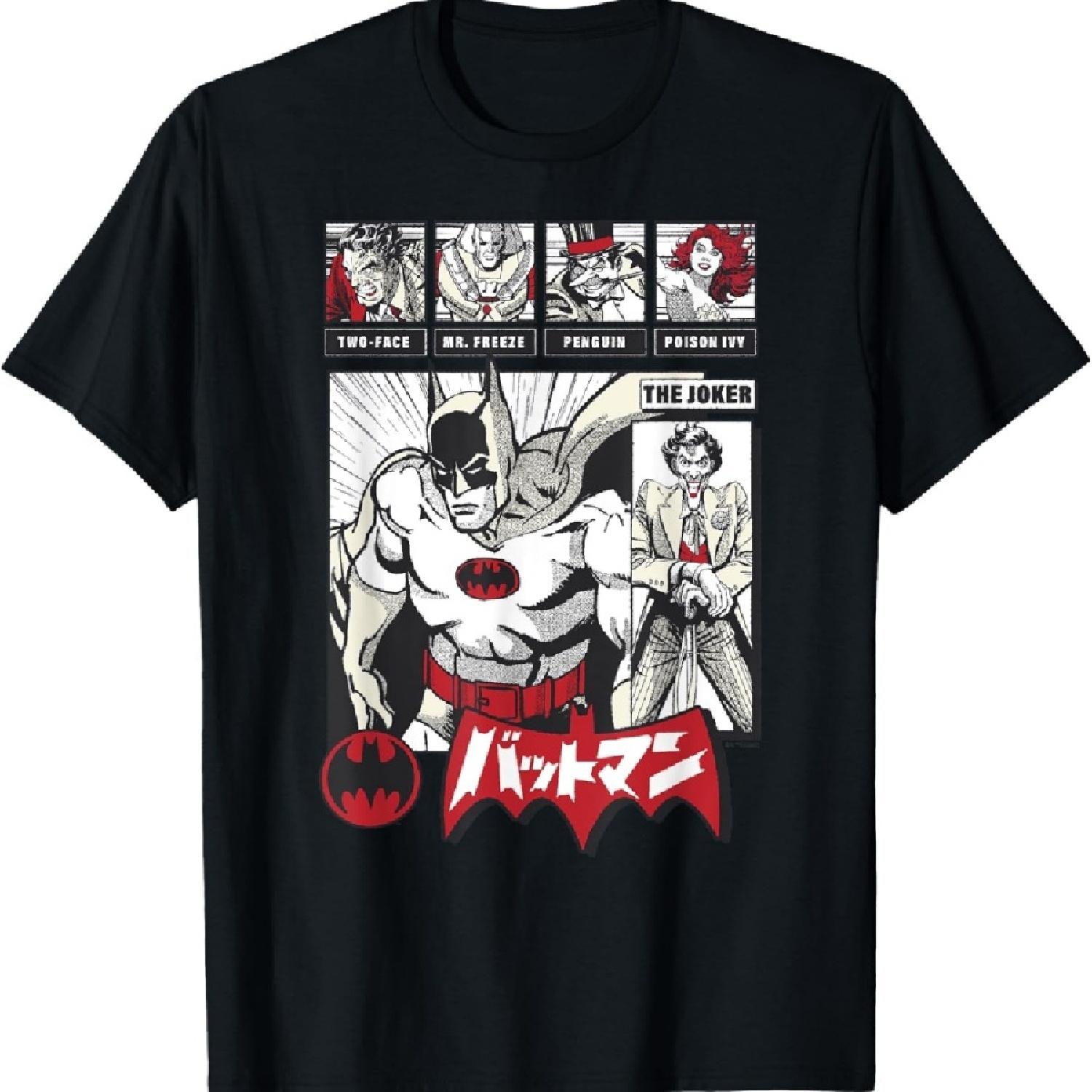 

Футболка с японской винтажной комикс-панелью с групповым кадром Бэтмена из DC Comics S