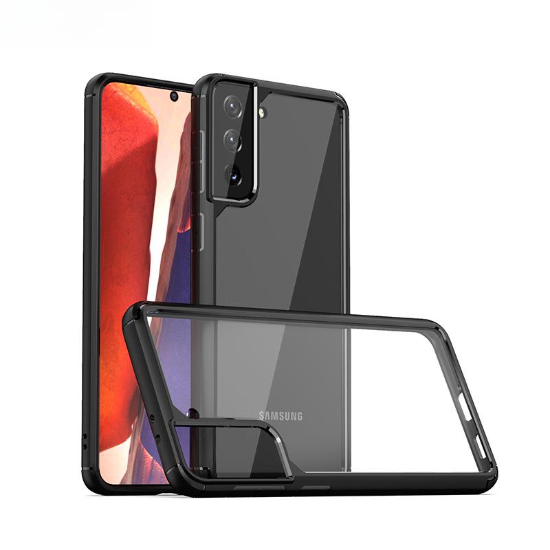 

Подходит для чехла для мобильного телефона Samsung S21 Прозрачный защитный чехол Samsung S21+ Подушка безопасности Противоударный чехол 21ultra S21Ultra чёрный