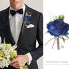 Best Man Brooch Pastoral Style Natural Romantic Realistic Rose Decorative Faux Pearl Wedding Party Groomsman Coat Pin Wedding Prop