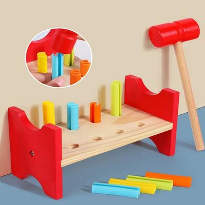 Pounding Toy Mallet Hammering Pounding Toy Montessori Nail Screw Games Preschool Kids Boys