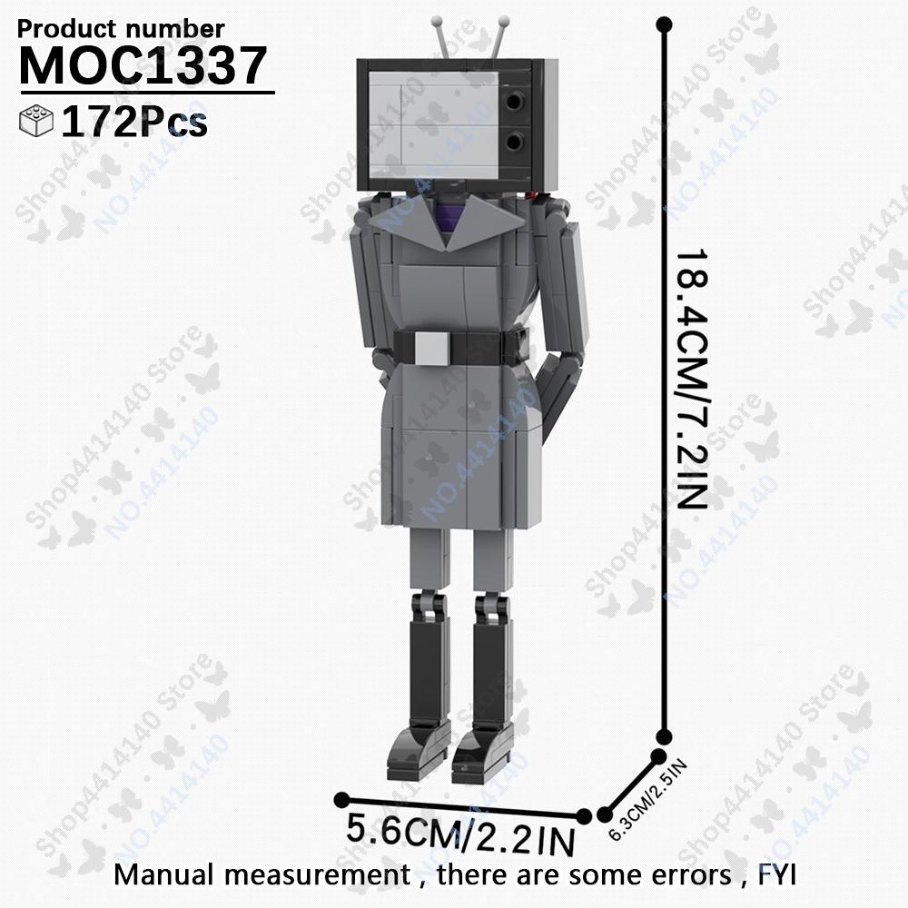 MOOXI Animeserie Skibidi Toalett Figurer Monitorfolk Lydmann Byggeklosser Modell MOC Kloss DIY Montessori Leke Barnegaver