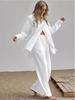 French Casual Two-Piece Loungewear Set: Relaxed Shirt and Pants for Women