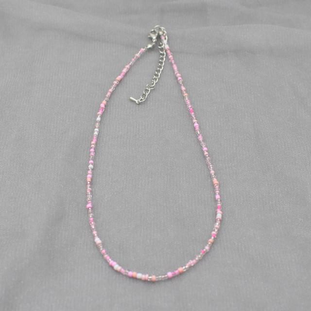 Jednoduché perličky Prameň Choker Náhrdelník Dámsky Šnúrkový golier Farebný ručne vyrobený Bohemia Collier Femme Jewelry Darček