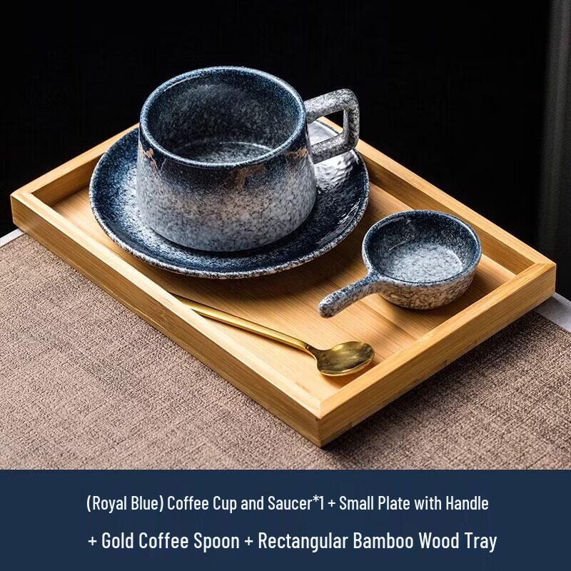 Retro Ceramic Latte Art Coffee Cup with Lid
