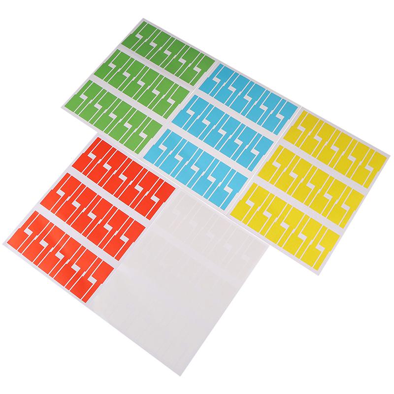 30Pcs/Sheet Self-Adhesive Cable Sticker Waterproof Identification Colorful Tags