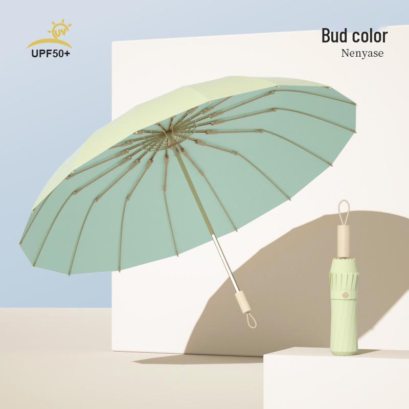 Personalized Solid Color Dual-Use Sun & Rain Vinyl Umbrella - Portable, Durable Sunshade for Students