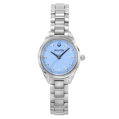 Sutton Diamond Accents Stainless Steel Light Blue Dial Quartz 96P250 Women's Watch
