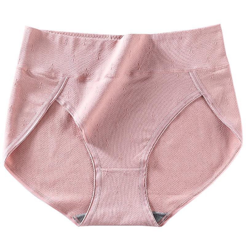 Plus Size Women Breathable Hip Lift Sexy Antibacterial High Waist Belly Slit Cotton Underwear