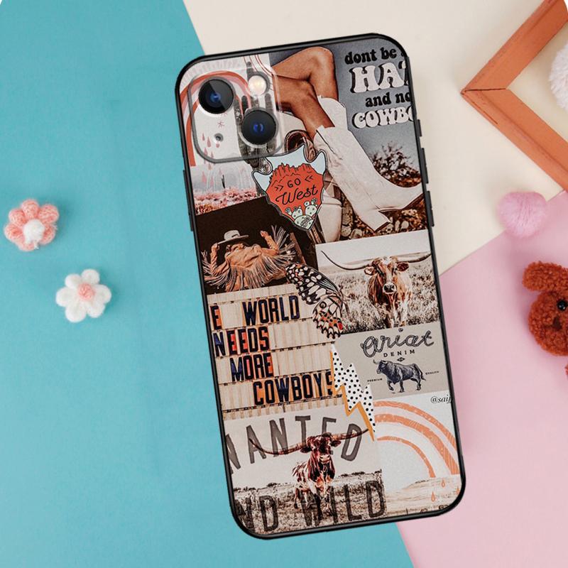 Cowboy Cowgirl Howdy Western Boho Phone Case For iPhone 14 13 12 Mini 11 Pro Max SE 2020 6 7 8 Plus X XS Max XR Cover Shell