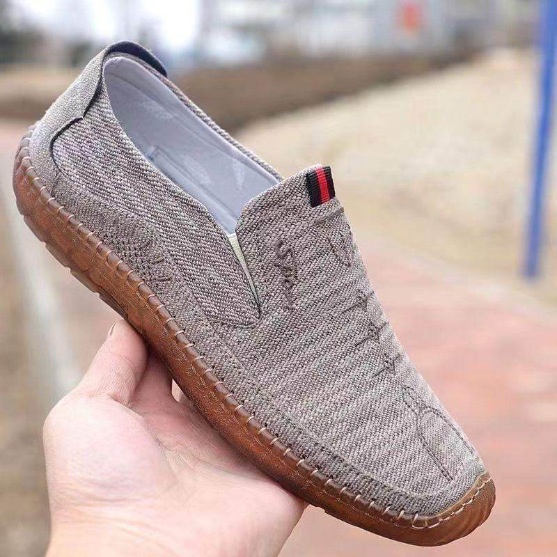 

Men s shoes beef tendon sole cloth shoes canvas shoes driving shoes one pedal breathable casual strong middle-aged shoes men s shoes 44