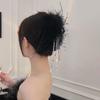 Black Feather Tassel 13Cm Claw Clip Women Hair Accessories For The Back Of The Head
