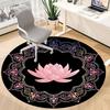 1pc Lotus Mandala Pattern Chair Carpet for Office, Round Non Slip Durable Large Size Office Carpet, Suitable for Office
