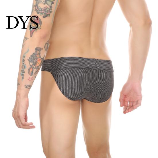 Soft Fabric Men Underwear Briefs Low-rise Wide Elastic Waistband Slim Fit Breathable Low-waist Striped Print Seamless U-Convex Panties Daily Wear