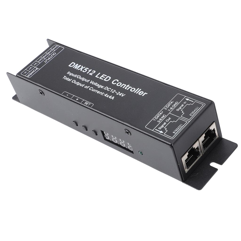 Constant Voltage DMX512 Decorder LED Controller 4 Channels DC 12V‑24V for LED Strip Light Stage Lighting