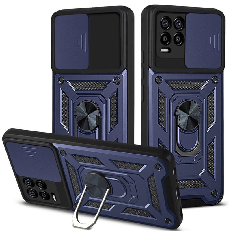 

Для OPPO Realme 8 Pro Case Armor Shockproof Cover For Realme 5 8i C11 C20 C21 Camera Lens Protect Magnetic Car Holder Phone Case For Realme 8 Темно-синій
