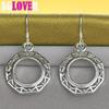 925 Sterling Silver Round Circle Drop Earring Jewelry