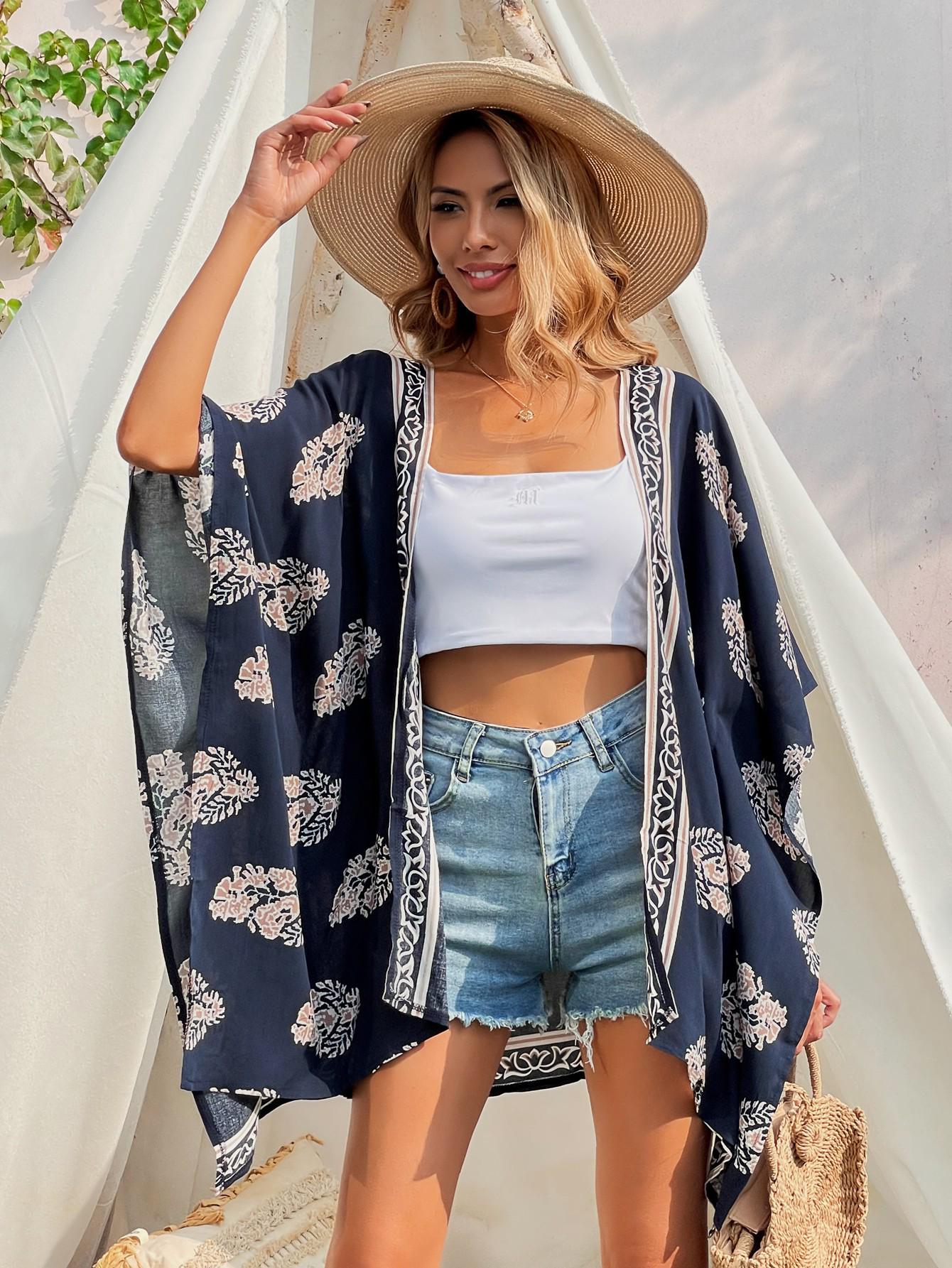 

Европейский и американский INS Длинный кардиган-шаль для женщин - Стильная и удобная кофта-рубашка Large темно-синий