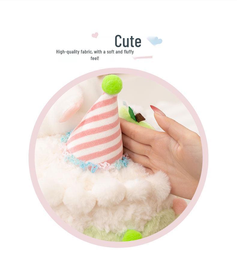 Creative Simulation Birthday Cake Plush Toy - Small Animal Fruit Cake Cloth Doll Birthday Gift