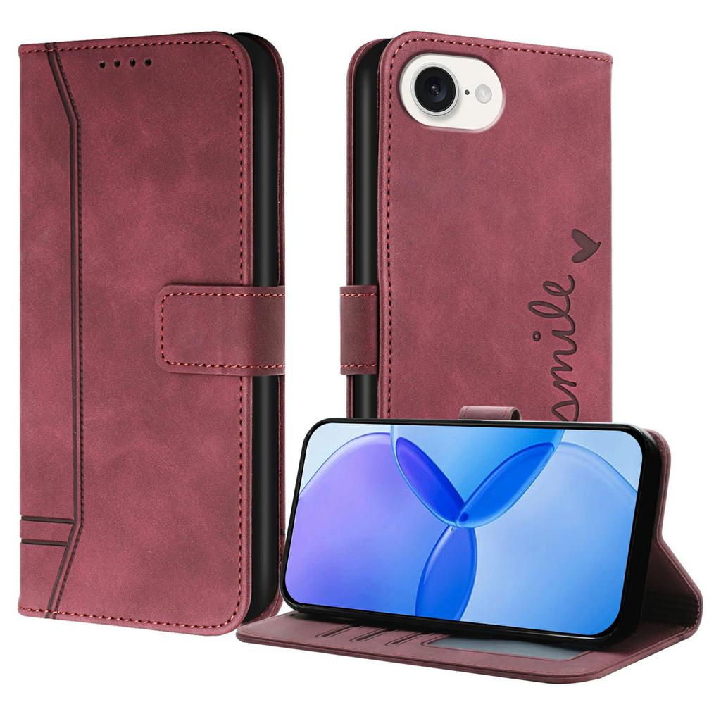 For iPhone 16e Leather Case Envelope Texture Wallet Stand Shockproof Phone Cover