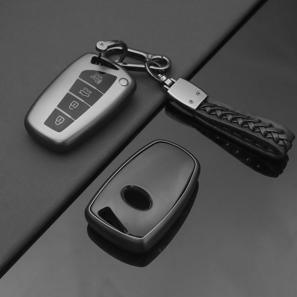3 4 Buttons Car Key Case Shell For Hyundai Santa Fe Sport Ix45 Equus Centennial Genesis G80 Grandeur Azera 2013- Cover Fob