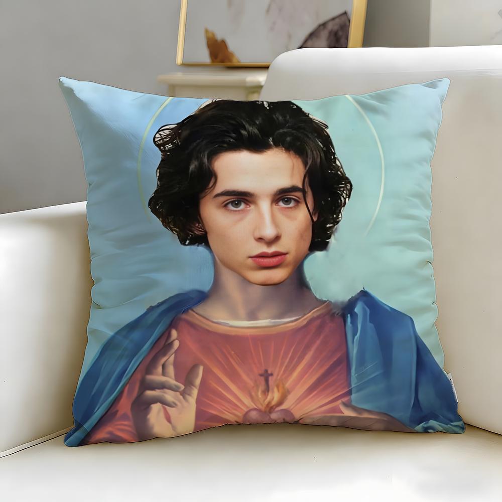 Beliebter Schauspieler Timothee Chalamet Kissenbezug Weich Leicht zu waschen Kissenhülle Vielseitig für Sofa Bett Reisen und Büro