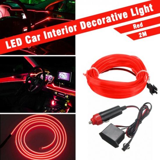 

Cold Line Lamp Pure Lamp Red Interior Car Atmosphere Decor Wire Strip Lamp