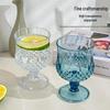 INS Style High-Stem Diamond Plastic Cocktail Glass - Elegant, Transparent Wine Glass 