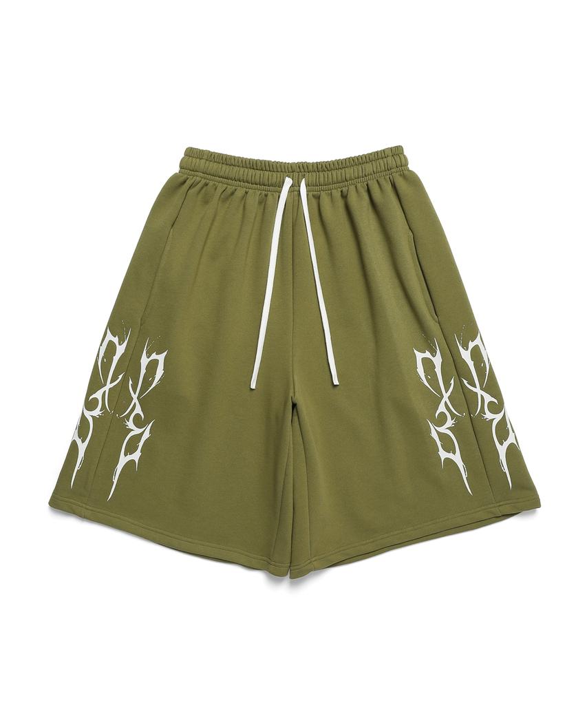D.XO.H Thunder Logo Half Pants Olive Green