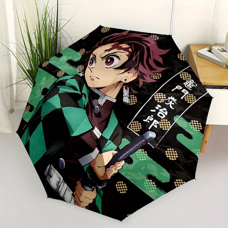 

1pc Demon Slayer Tanjiro Kamado Anime Character Umbrella - Automatic Open/Closed, Portable 3-Fold Design, 8 Ribs Outdoor Umbrella, Festival Gift