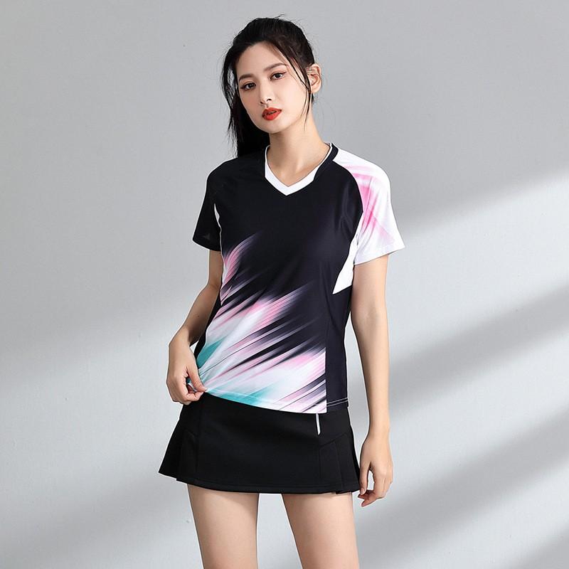 Quick-Dry Breathable Badminton Sport Set Unisex Short Sleeve Top Shorts Tennis Pickleball Running Gym