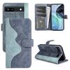 For Google Pixel 7a Leather Wallet Shockproof Phone Cover Dual Color Splicing Flip Stand Case