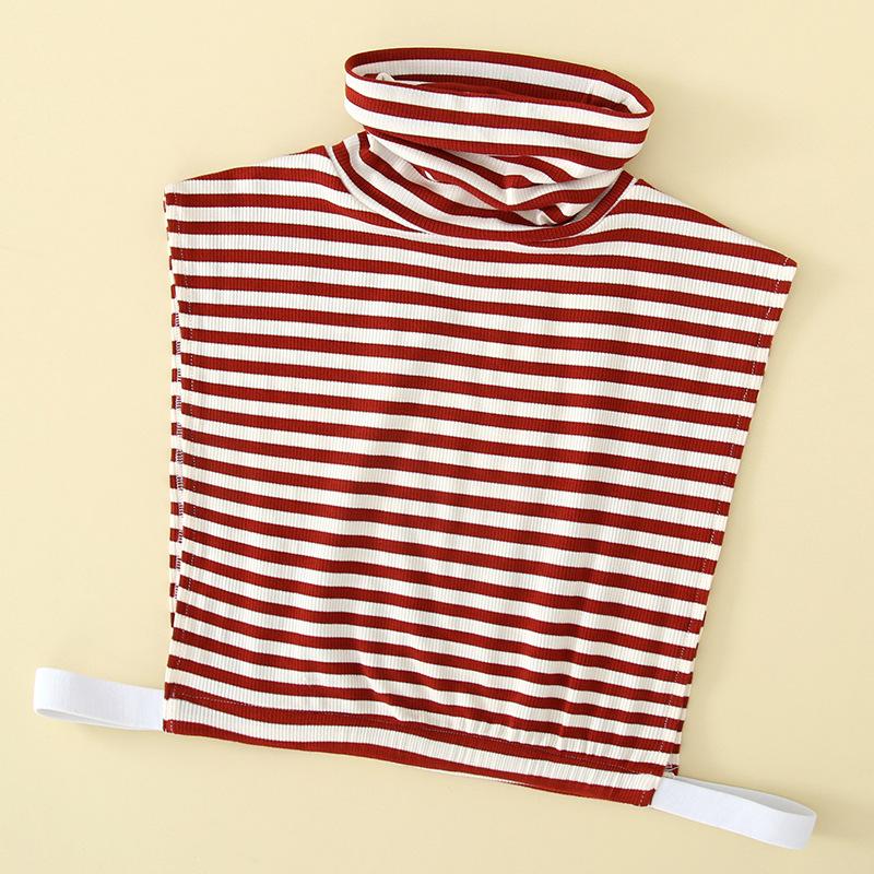 Fake Collar Women'S Versatile Fake Collar With Sweater Turtleneck Striped Stand-Up Collar Bottoming Shirt With Cotton Fake Collar Inside