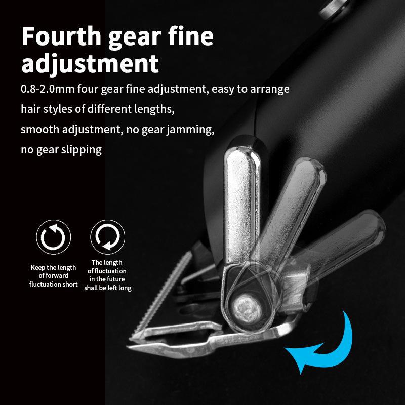 Professional Electric Hair Clipper with Adjustable Blade and Carving Head
