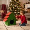 Christmas Tree Shaped Cat House Sturdy for Seasonal Home Décor, Indoor Cats