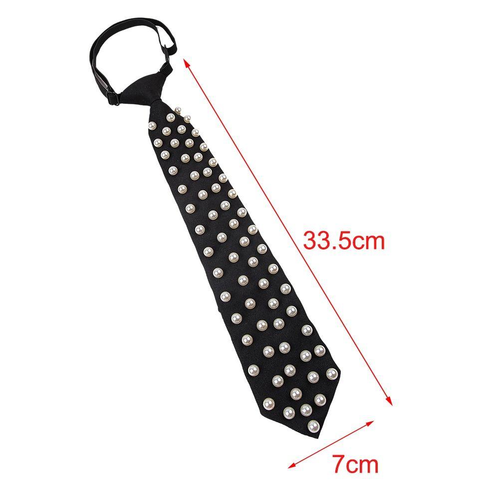 Imitation Pearl Women's Pre-tied Necktie Vintage Lazy Necktie Fashion Neckwear  Uniform Shirt